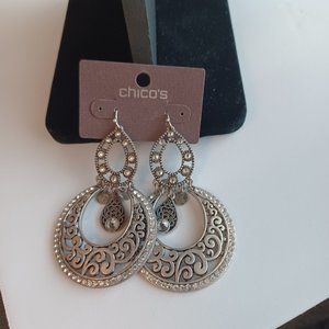 NWT Chico's Sesane Silver Tone Earrings